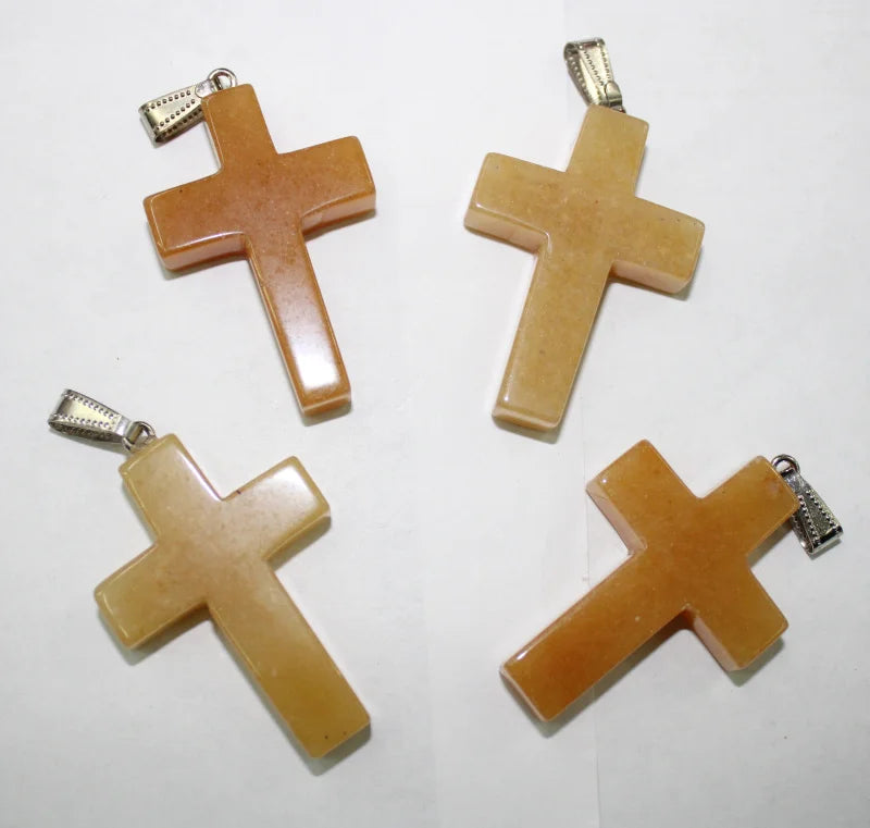 10pcs Tiger Eye Cross Pendant for Jewelry Making Necklace