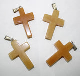 10pcs Tiger Eye Cross Pendant for Jewelry Making Necklace