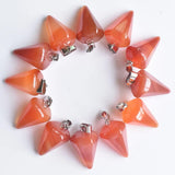 12pcs Natural Stone Quartz Crystal Pendant Pendulum for DIY Jewelry Making