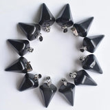 12pcs Natural Stone Quartz Crystal Pendant Pendulum for DIY Jewelry Making