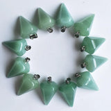12pcs Natural Stone Quartz Crystal Pendant Pendulum for DIY Jewelry Making