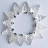12pcs Natural Stone Quartz Crystal Pendant Pendulum for DIY Jewelry Making