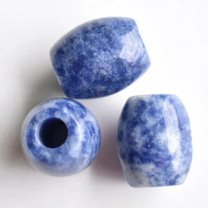 12pcs Natural Stone 16x18mm Round Big Hole Beads for DIY Bracelet Jewelry