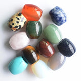 12pcs Natural Stone Round Big Hole Beads for DIY Bracelet Jewelry Making