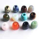 12pcs Natural Stone Round Big Hole Beads for DIY Bracelet Jewelry Making