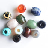 12pcs Natural Stone Round Big Hole Beads for DIY Bracelet Jewelry Making