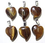 16pcs Tiger Eye Rose Quartzs Pendant Heart Shape DIY Jewelry Making