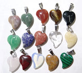 16pcs Tiger Eye Rose Quartzs Pendant Heart Shape DIY Jewelry Making