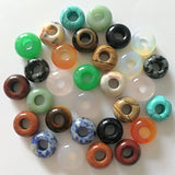 30pcs Natural Mixed Round Stone Beads Big Hole Bead 14*8mm for Bracelet Jewelry