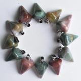 20pcs Natural Stone Quartz Crystal Beads Pendulum for DIY Jewelry