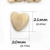 100pcs Natural Wooden Heart Beads for DIY Necklace & Bracelet Making
