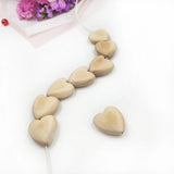 100pcs Natural Wooden Heart Beads for DIY Necklace & Bracelet Making