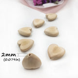 100pcs Natural Wooden Heart Beads for DIY Necklace & Bracelet Making