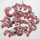 24pcs/lot Sodalite Moon Charms Pendants for DIY Necklace Jewelry