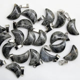24pcs/lot Sodalite Moon Charms Pendants for DIY Necklace Jewelry