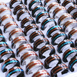 Wood Grain Stainless Steel Ring Wedding Jewelry Men Women