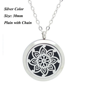 25mm 30mm Magnetic Essential Oil Diffuser Pendant Necklace