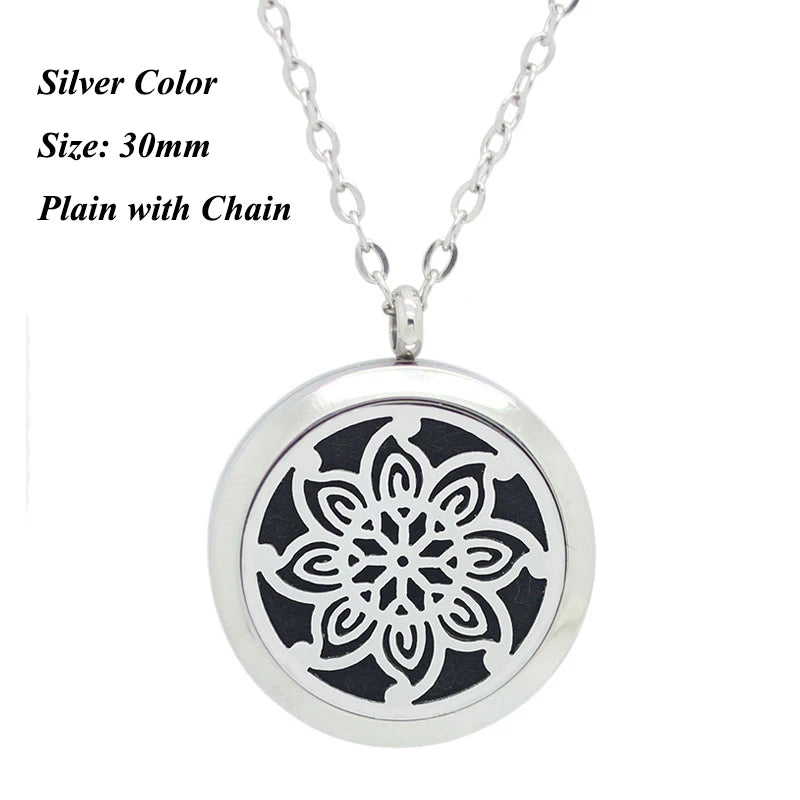 25mm 30mm Magnetic Essential Oil Diffuser Pendant Necklace