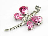 Pink Zircon Dragonfly Pendant Necklace Jewelry