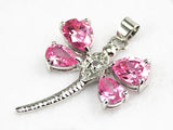 Pink Zircon Dragonfly Pendant Necklace Jewelry