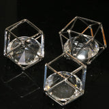 2pcs Crystal Arc Cube Cage Pendant DIY Women Jewelry
