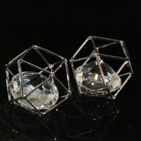 2pcs Crystal Arc Cube Cage Pendant DIY Women Jewelry