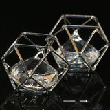 2pcs Crystal Arc Cube Cage Pendant DIY Women Jewelry