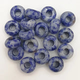 30pcs Sodalite Stone Round Beads 14x8mm Big Hole Bracelet Jewelry