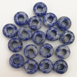30pcs Sodalite Stone Round Beads 14x8mm Big Hole Bracelet Jewelry
