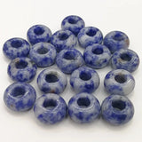 30pcs Sodalite Stone Round Beads 14x8mm Big Hole Bracelet Jewelry