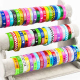 30pcs Multicolor Cross Punk Silicone Bracelet for Men Women