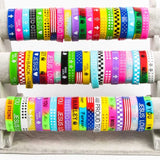 30pcs Multicolor Cross Punk Silicone Bracelet for Men Women