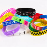 30pcs Multicolor Cross Punk Silicone Bracelet for Men Women