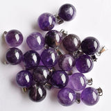 30pcs Amethysts Ball Shape Pendants for Jewelry Making