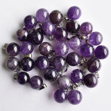 30pcs Amethysts Ball Shape Pendants for Jewelry Making
