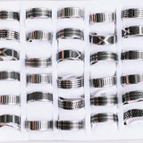 30pcs Classic Stainless Steel Ring 8MM Men's Wedding Jewelry