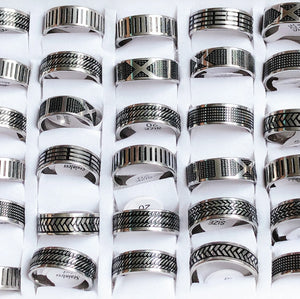 30pcs Classic Stainless Steel Ring 8MM Men's Wedding Jewelry