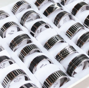 30pcs Classic Stainless Steel Ring 8MM Men's Wedding Jewelry