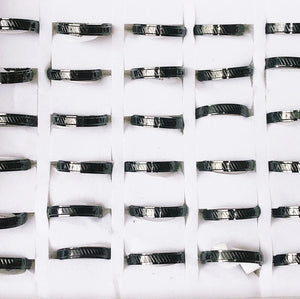 36/50pcs 4mm Wide Mixed Stainless Steel Rings Wedding Jewelry