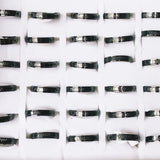36/50pcs 4mm Wide Mixed Stainless Steel Rings Wedding Jewelry