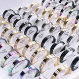 36/50pcs 4mm Wide Mixed Stainless Steel Rings Wedding Jewelry