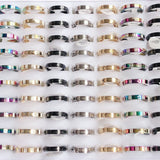 36/50pcs 4mm Wide Mixed Stainless Steel Rings Wedding Jewelry