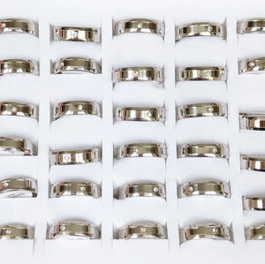 Rhinestone Stainless Steel Rings - Wedding Birthday Jewelry