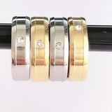 Rhinestone Stainless Steel Rings - Wedding Birthday Jewelry