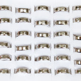 Rhinestone Stainless Steel Rings - Wedding Birthday Jewelry