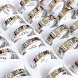 36pcs/lot Forever Love Rhinestone Stainless Steel Couple Rings