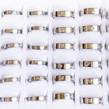 36pcs/lot Forever Love Rhinestone Stainless Steel Couple Rings