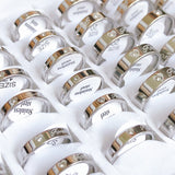 36pcs/lot Forever Love Rhinestone Stainless Steel Couple Rings
