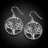 925 Sterling Silver TREE Charms Earrings Set for Women Wedding Party