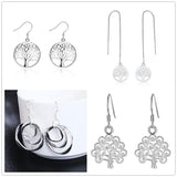 925 Sterling Silver TREE Charms Earrings Set for Women Wedding Party